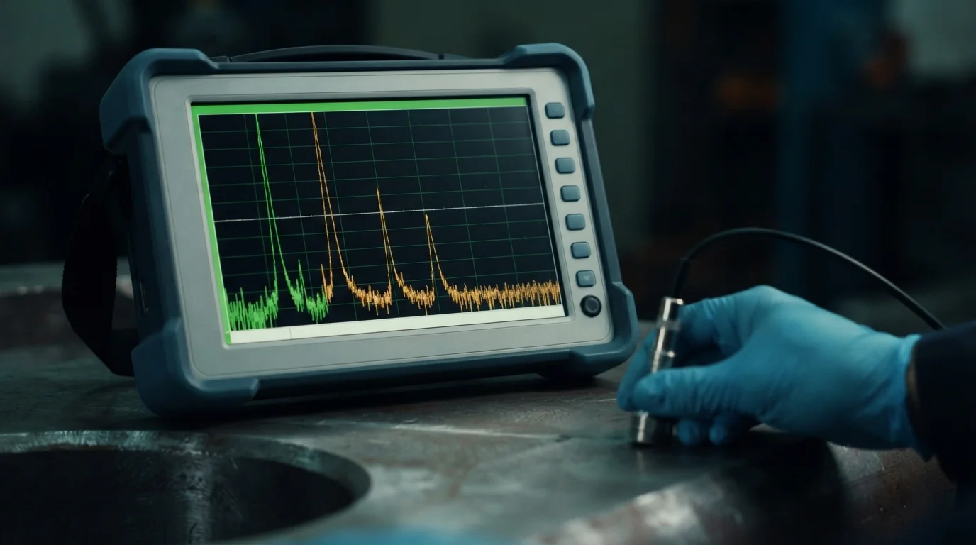 Ultrasonic flaw detector waveform screen