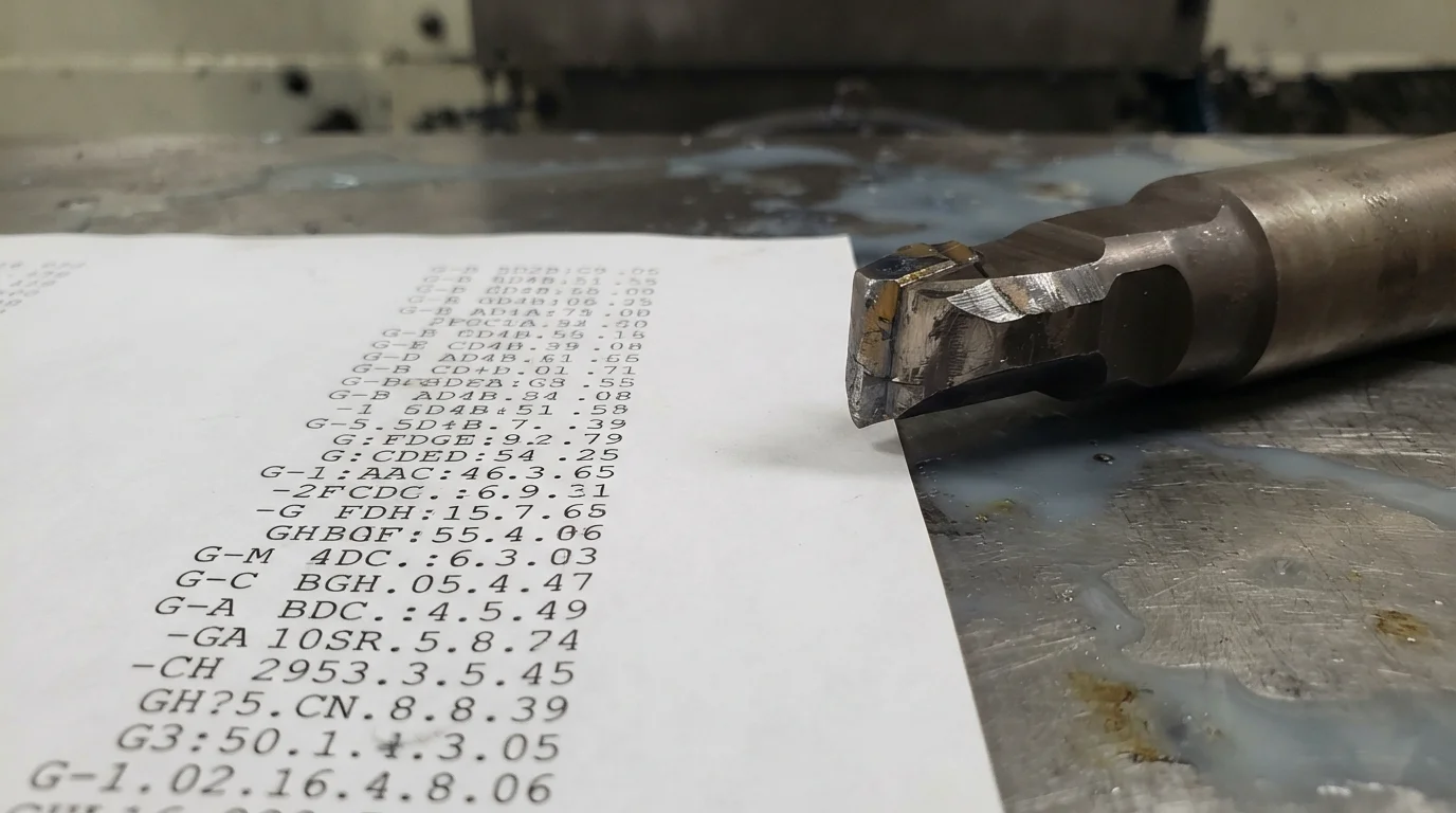 Worn carbide tool and G-code