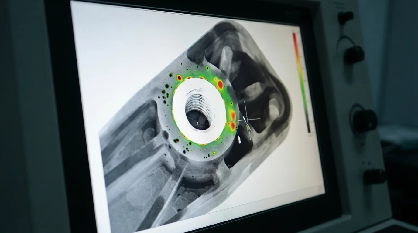 X-ray monitor showing internal voids