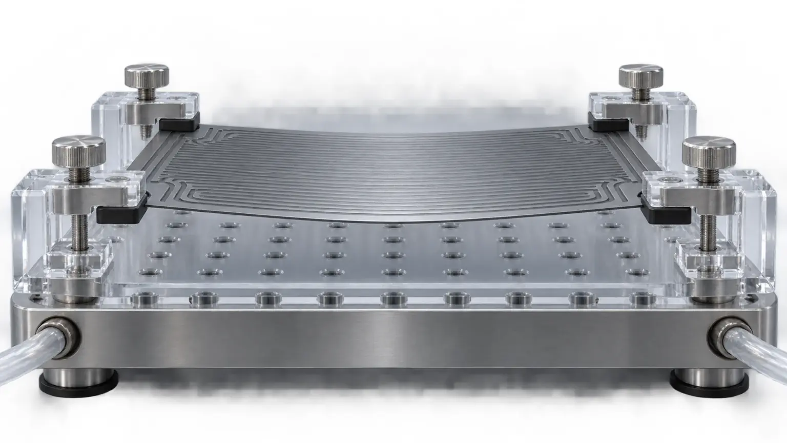Low distortion plate fixturing