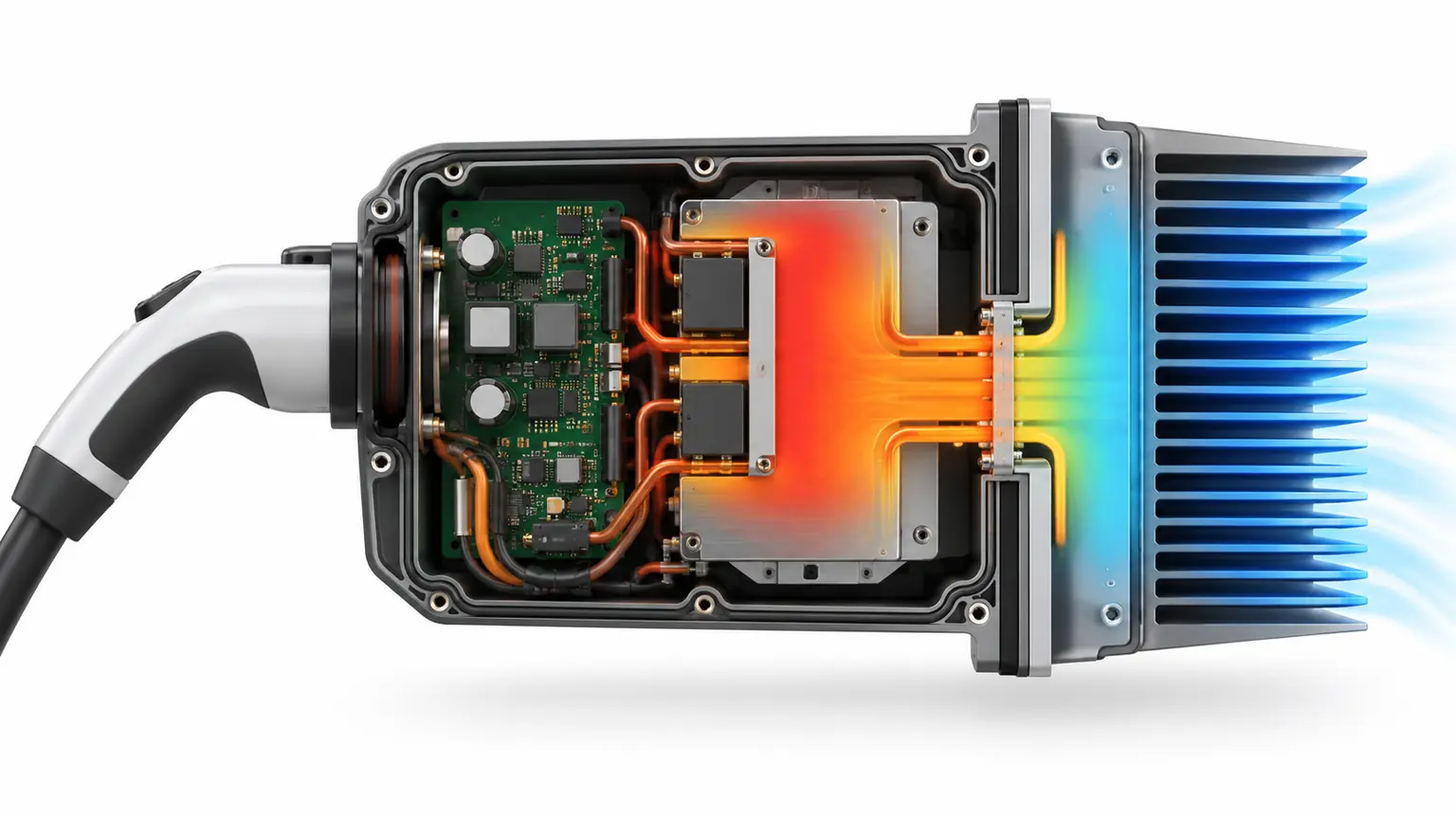 Sealed charger heat path