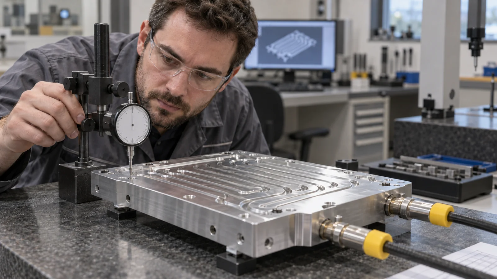 Cold plate inspection setup