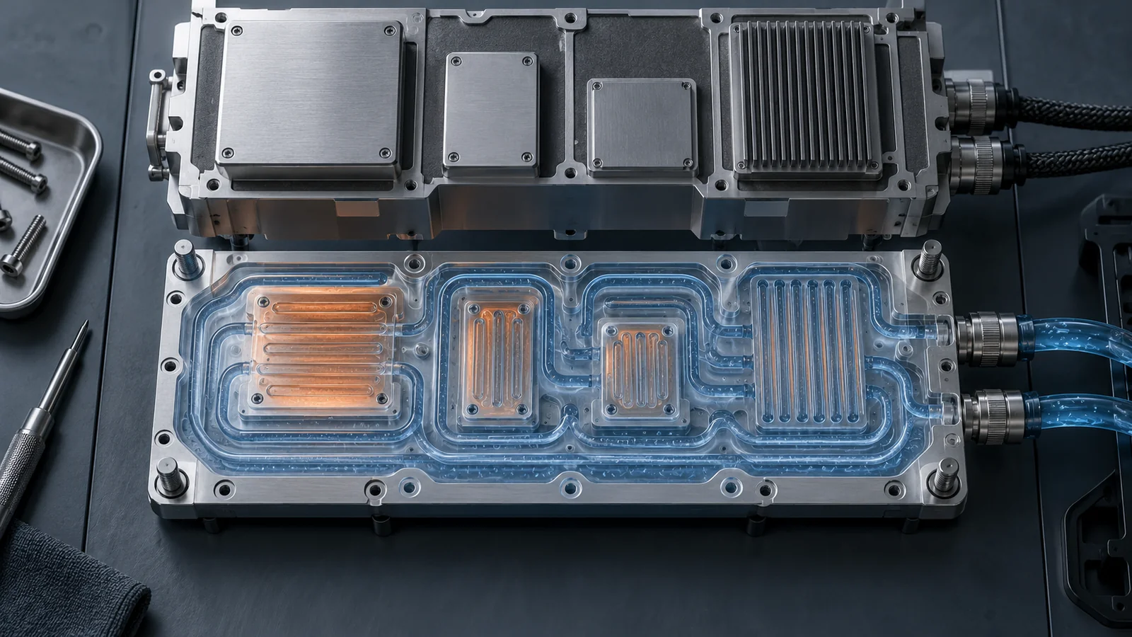 Cold plate contact layout