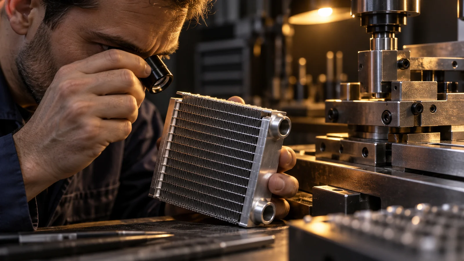 Heat exchanger fin core detail