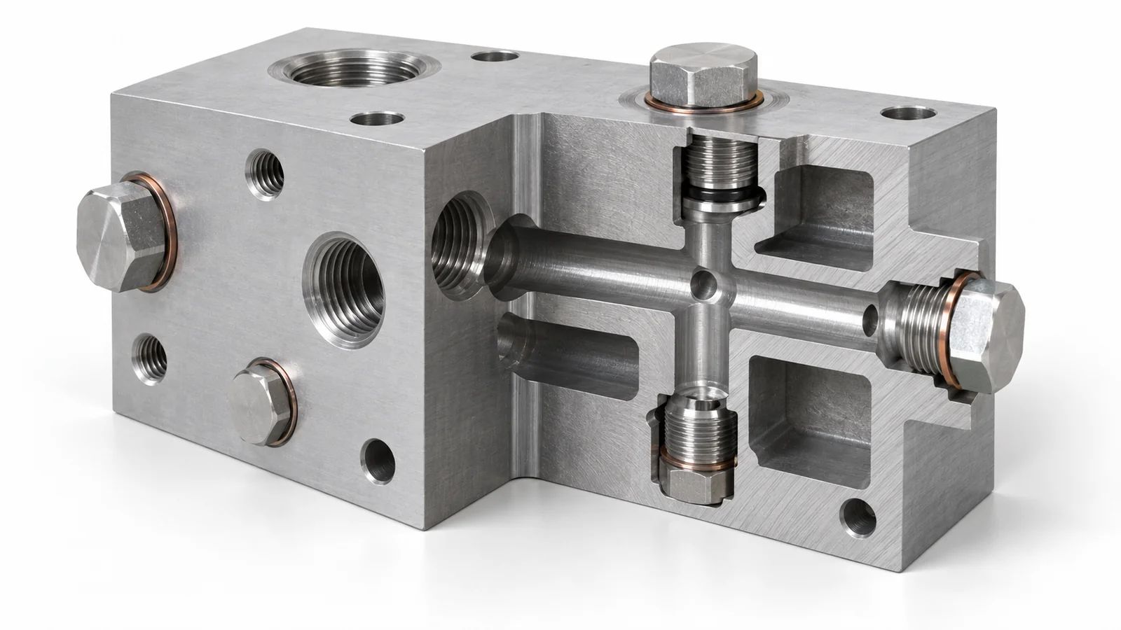 Cross drilled manifold passages