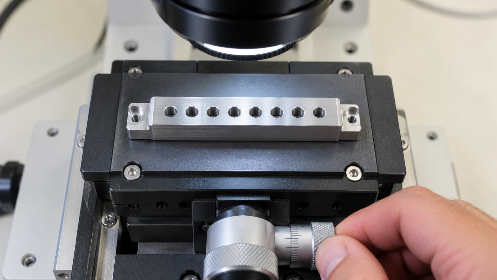 Optical measurement of channel spacing on a pipette block