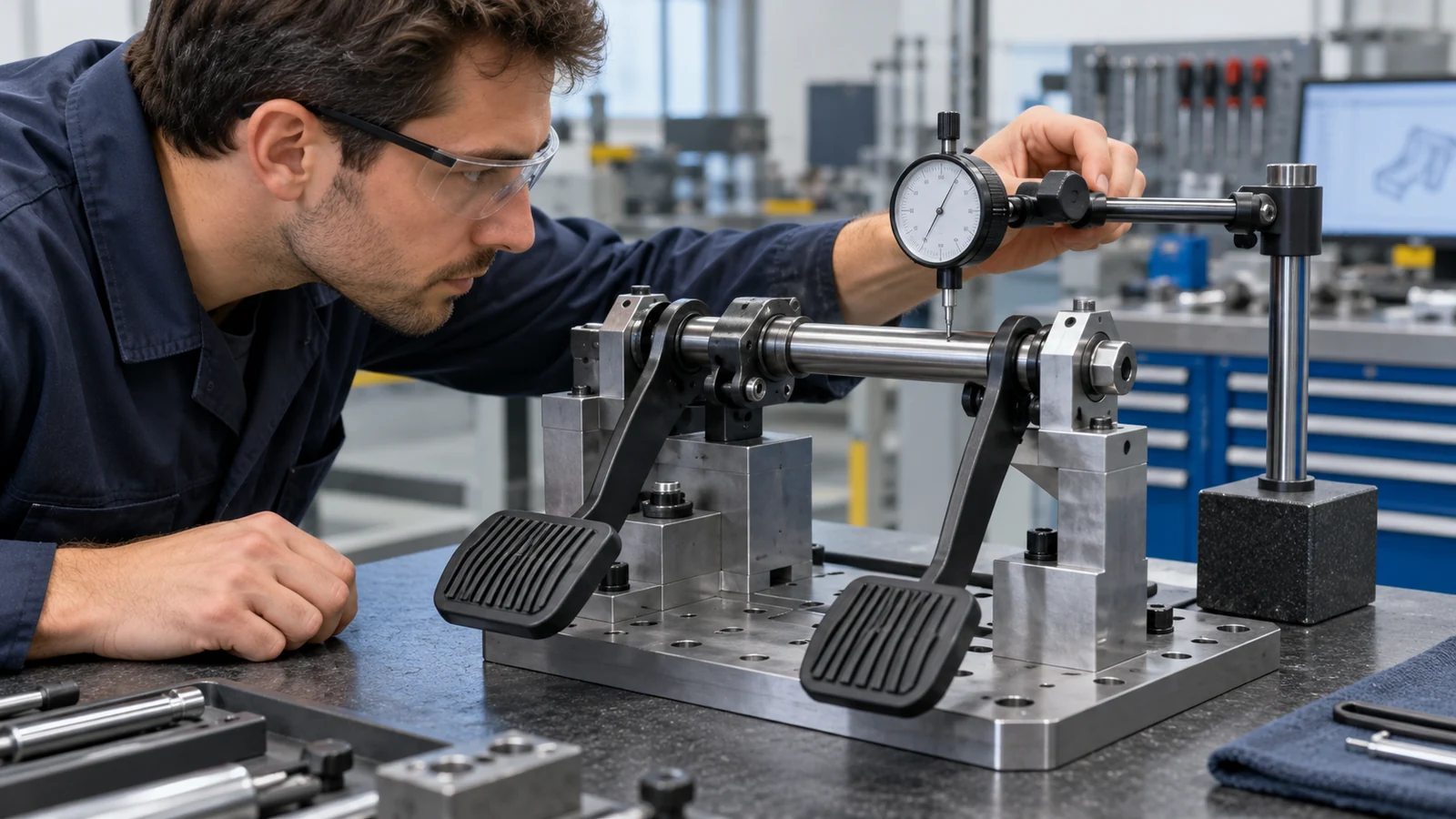 Rudder pedal pivot inspection